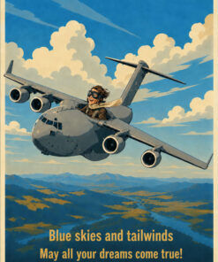 Blue Skies and Tailwinds C-17 Childrens Art by Squadron Posters!