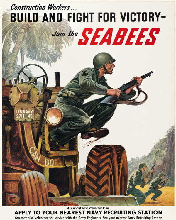 Build and Fight for Victory Seabees Art by Squadron Posters!