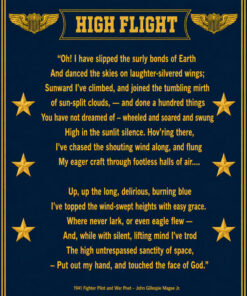 High Flight Poem Blue Art by Squadron Posters!