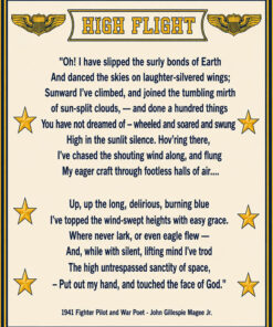 High Flight Poem White Art by Squadron Posters!