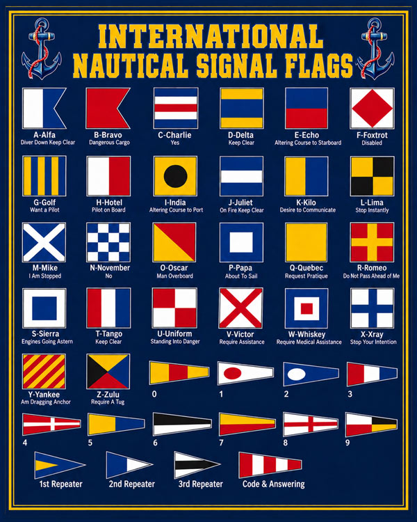 International Nautical Signal Flags Blue Art by Squadron Posters!