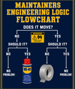 Maintainers Engineering Logic Flowchart Blue Art by Squadron Posters!