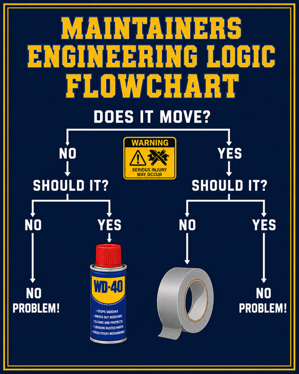 Maintainers Engineering Logic Flowchart Blue Art by Squadron Posters!