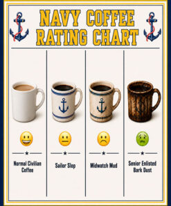 Navy Coffee Chart White Art by Squadron Posters!