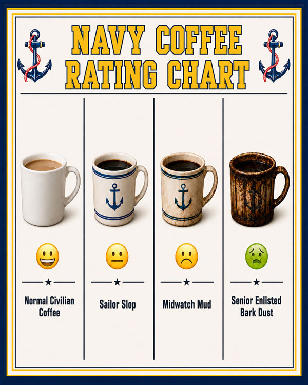 Navy Coffee Chart White Art by Squadron Posters!