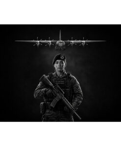 Security Forces w/ Female Soldier Jet Black Lithograph