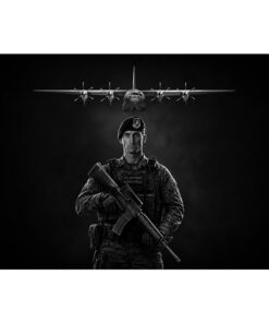 Security Forces w/ Male Soldier Jet Black Lithograph
