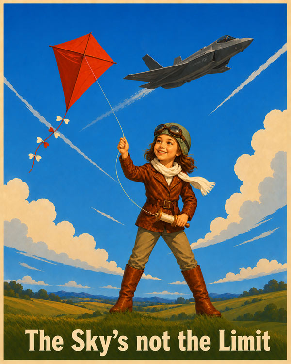 F-35 Sky's Not The Limit Children's Art by Squadron Posters!