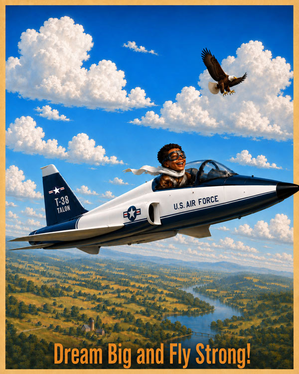 T-38 Blue Skies and Tailwinds Children's Art by Squadron Posters!