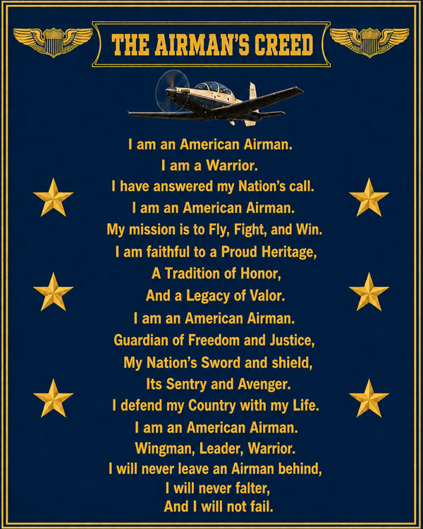 The Airman's Creed Blue Art by Squadron Posters!