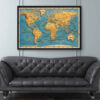 World Map Nautical Blue World Map Nautical Blue