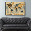 World Map Ocean Watercolor