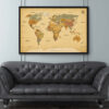 World Map Vintage Earth Tones World Map Vintage Earth Tones