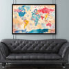World Map Watercolor Vibrant World Map Watercolor Vibrant