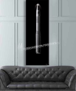 Minuteman III Jet Black Super Wide Canvas Print