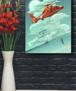 This Canvas Poster shows an mh-56 dolphin also called an SV-86.