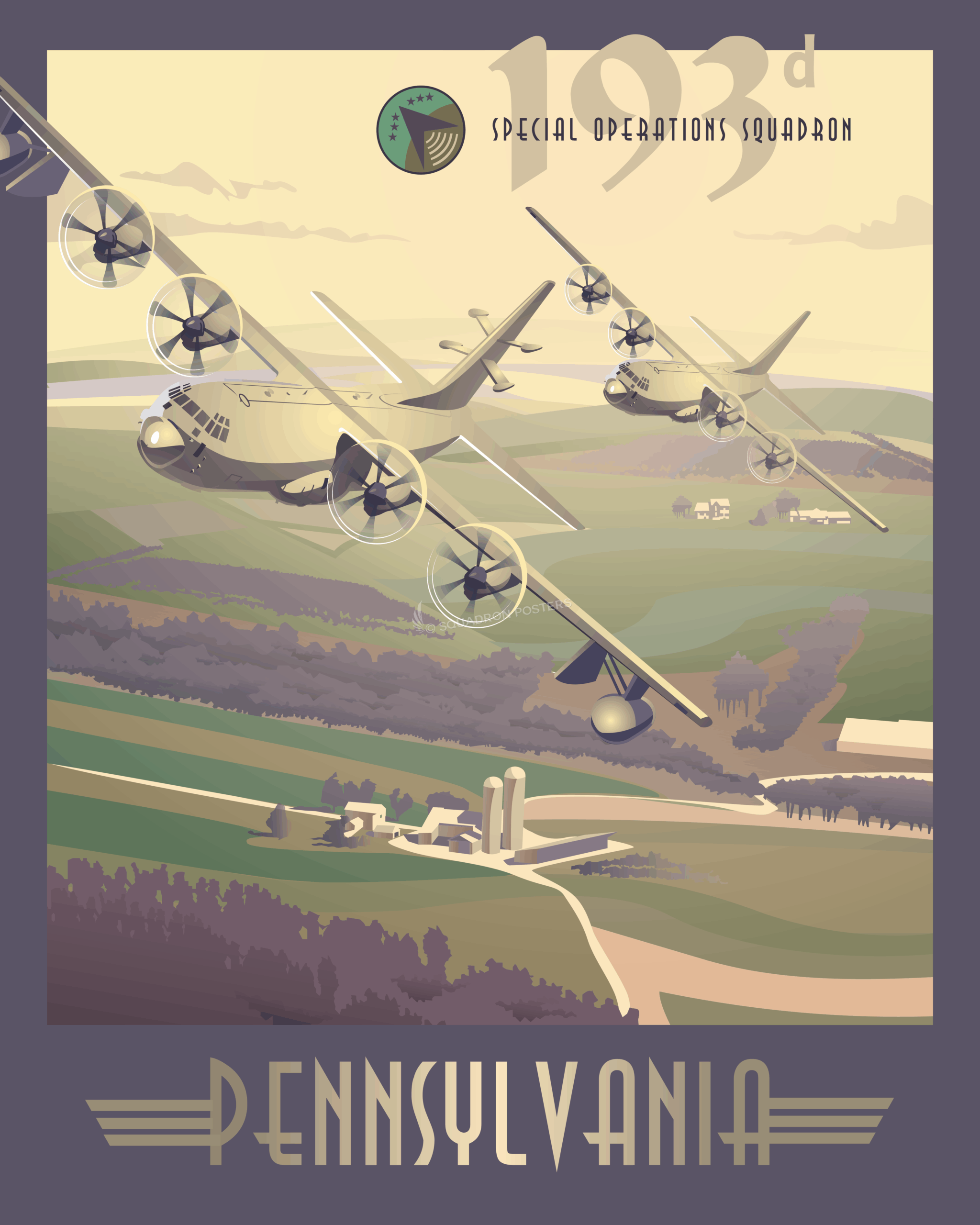 193d Special Operations Squadron EC-130J Commando Solo art by Squadron Posters!