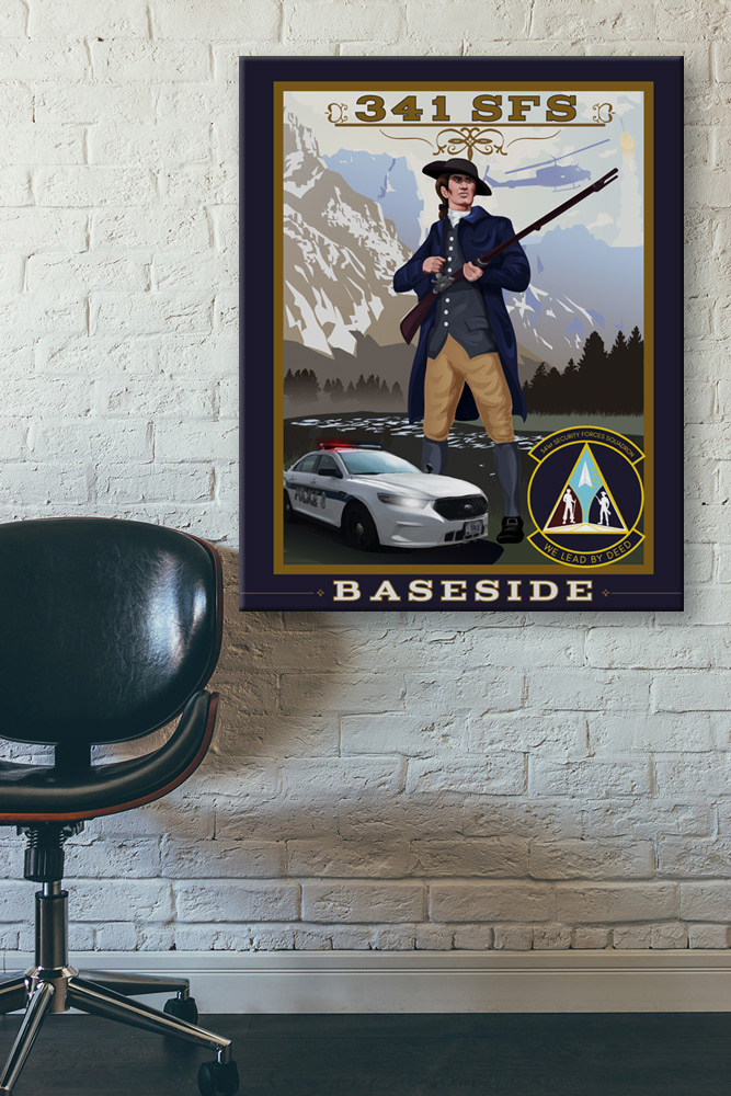 Malmstrom AFB 341st SFS Baseside canvas travel poster art by – Squadron Posters!