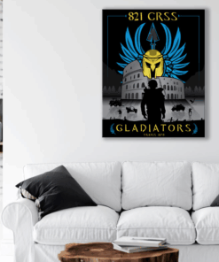 Travis AFB Gladiators 821 CRSS vintage style military aviation canvas art by - Squadron Posters!