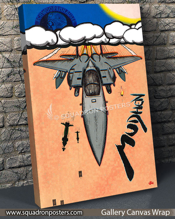 F-15 Mudhen Retro Schwoopenhauser Art The Mudhen is also know as F-15 Eagle is an American fighter jet. Since 1969 the F-15 Mudhen has been up to some real tactical activities. In any weather this aircraft is ready for the fight.