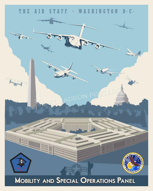 Pentagon Air Staff Mobility and Special Operations Panel Art by Squadron Posters!