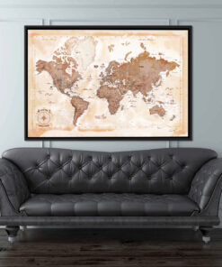 The Aviator’s World Map – push pin travel map