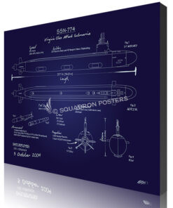 SSN-774 Virginia Class Submarine Blueprint Canvas
