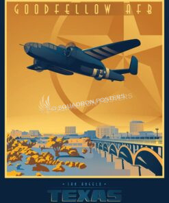 Goodfellow AFB B-25 san_angelo_b-25_generic_sp01229-featured-aircraft-lithograph-vintage-airplane-poster-art