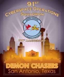 91st Cyberspace Operations Squadron 100th Anniversary Art San_Antonio_Texas_91st_Cyberspace_Wing_SP01454-featured-aircraft-lithograph-vintage-airplane-poster-art
