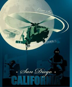 San Diego California HH-60H San_Diego_HH-60_GENERIC_SP01482-featured-aircraft-lithograph-vintage-airplane-poster-art