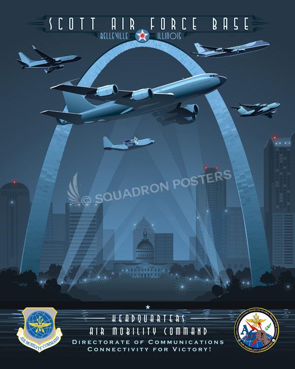Scott AFB HQ AMC A6 by Squadron Posters!