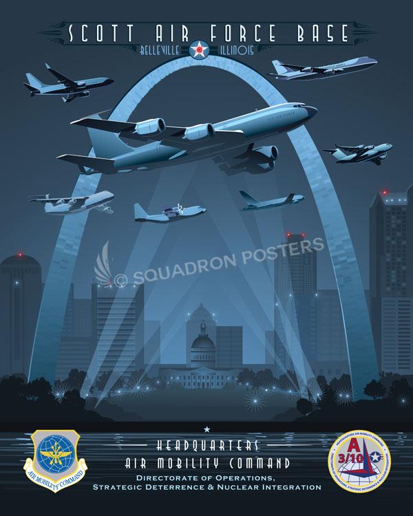 Scott AFB KC-135 C-17 C-5 KC-46 C-40 VC-25 C-130AMC A3 10 Art