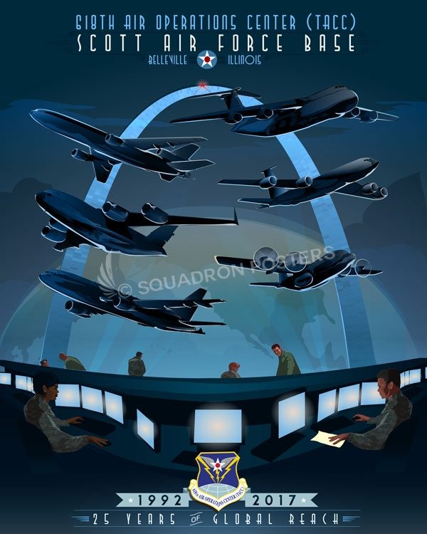 Scott AFB 618th Air Operations Center Scott_AFB__618th_AOC_SP01307-featured-aircraft-lithograph-vintage-airplane-poster-art