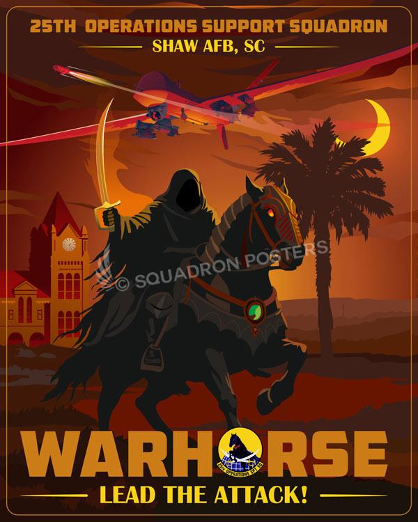 Shaw AFB MQ-9 25th OSS Warhorse Art