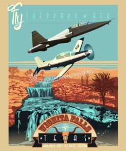 Sheppard AFB, T-6 and T-38 vintage style military aviation art by - Squadron Posters!