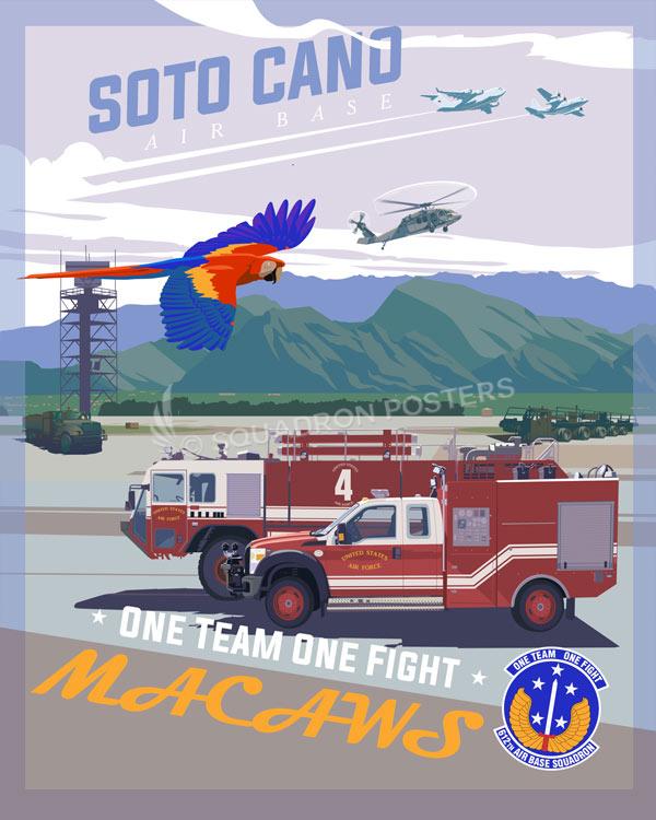 Soto-Cano-AB-612th-ABS-Macaws-featured-aircraft-lithograph-vintage-airplane-poster