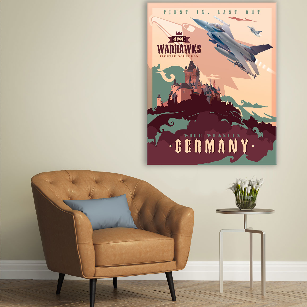 Spangdahlem AB 480th Fighter Squadron F-16 canvas art