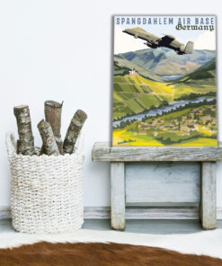 Spangdahlem AB Germany A-10 vintage style military aviation canvas art by - Squadron Posters! SP01241