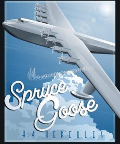 Spruce Goose Hughes H-4 Hercules Spruce Goose SP00546-vintage-military-aviation-travel-poster-art-print-gift