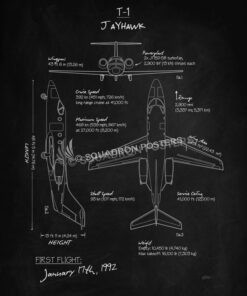 T-1_Jayhawk_Blackboard_Blueprint_SP01015-featured-aircraft-lithograph-vintage-airplane-poster-art
