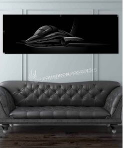 T-38C Jet Black Super Wide Canvas Print