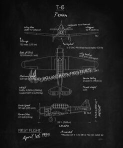 T-6_Texan_Blackboard_Blueprint_SP01017-featured-aircraft-lithograph-vintage-airplane-poster-art