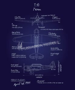 T-6 Texan (North American) Blueprint Art