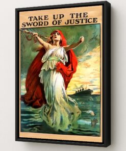 Take Up the Sword of Justice Framed Canvas Print Art by Squadron Posters!