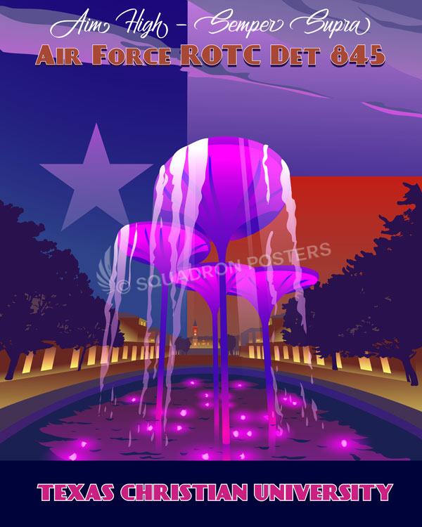 Texas-Christian-University-AFROTC-Det-845-featured-aircraft-lithograph-vintage-airplane-poster