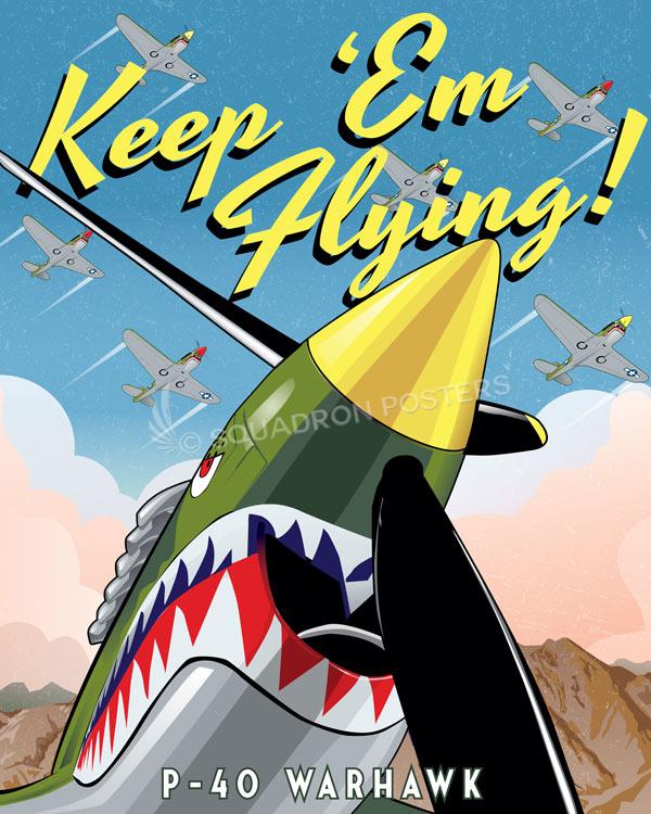 Through the Ages P-40 Warhawk Art by Squadron Posters!
