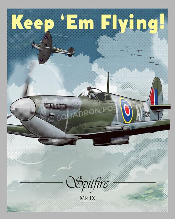 Through the Ages Spitfire Art by Squadron Posters!