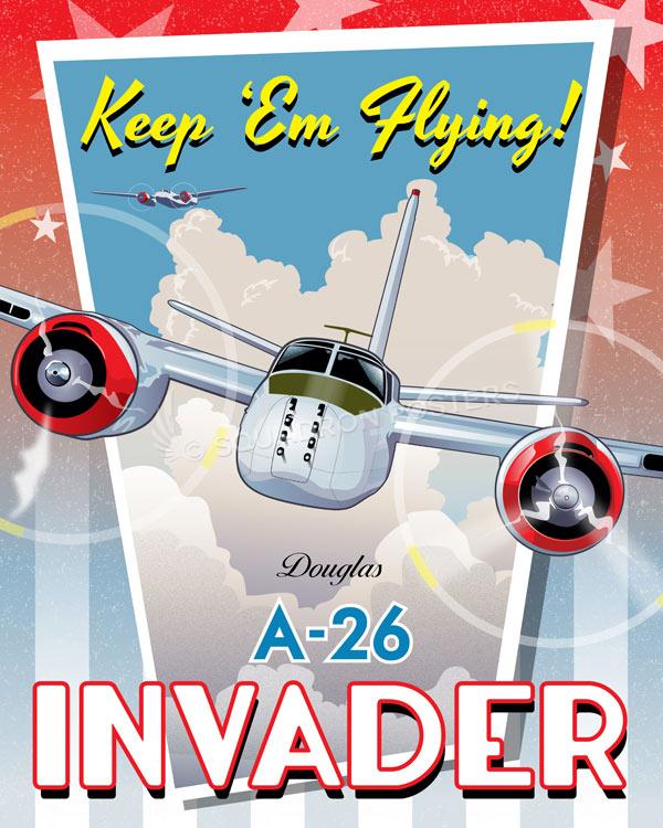Through the Ages A-26 Invader Art by Squadron Posters!