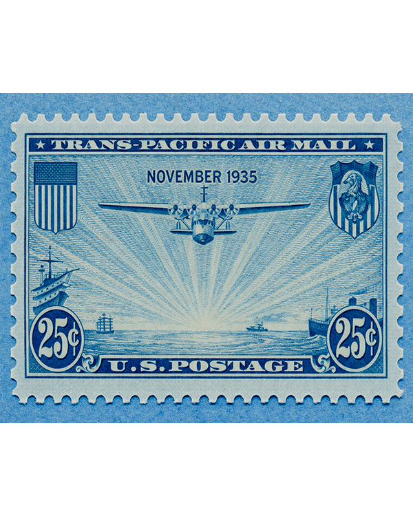 Trans Pacific AirMail Stamp Poster Art by Squadron Posters!