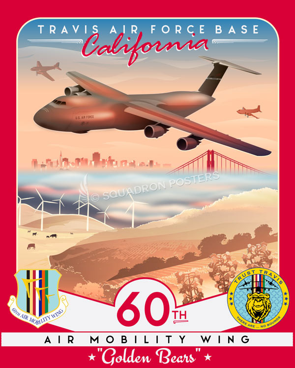 Travis AFB C-5 60th AMW Squadron Posters